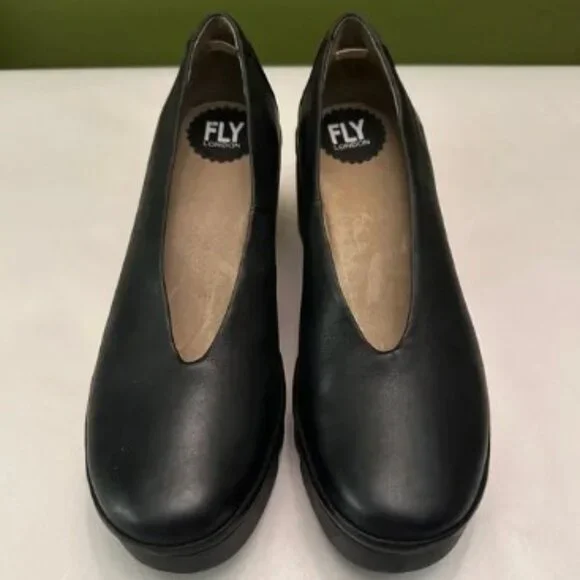 Fly London Beso Wedge Pump Black EU 40 US SIZE 9 - Picture 2 of 7